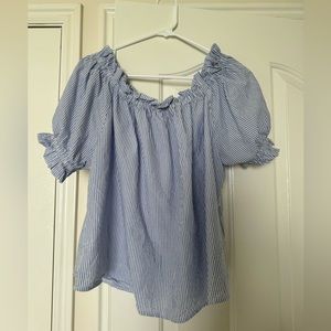 H&M stripe top with ruffle top
